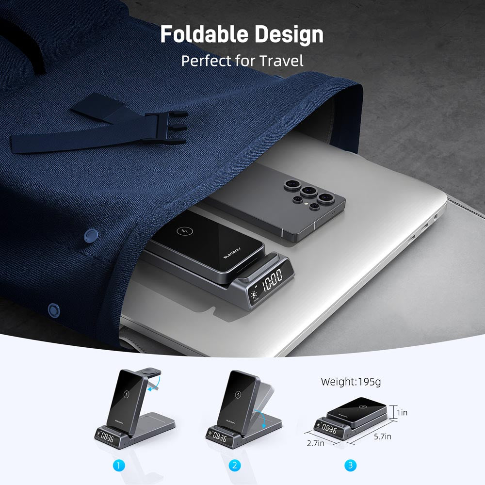 Elecdov CE20S 3 In 1 Magnetic Charging Foldable Design Perfect for Travel