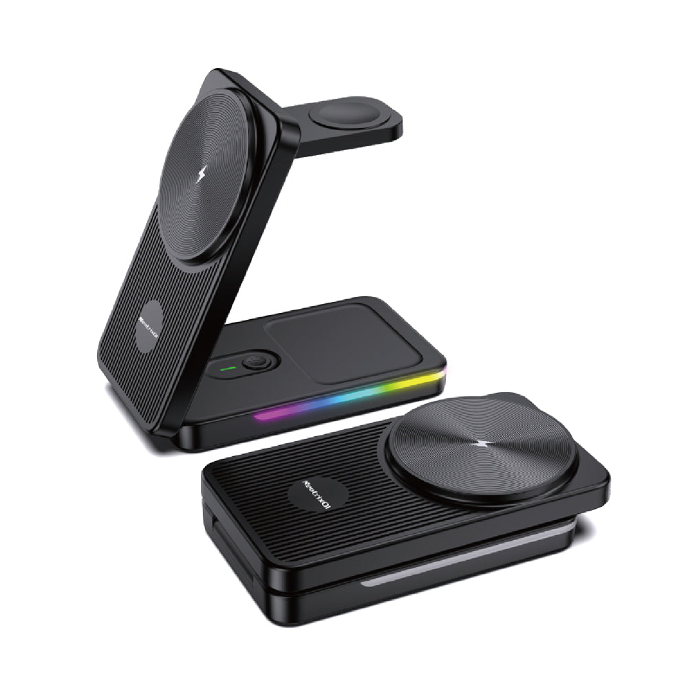 Magnetic Wireless Charger for Samsung Galaxy S26 Ultra/S25/S24/Z Fold/Z Flip 7, Foldable Mag-safe Charging Station for Samsung Galaxy Watch Ultra/8/7/6, 3-in-1 Travel Charger for Galaxy Buds 3 Pro