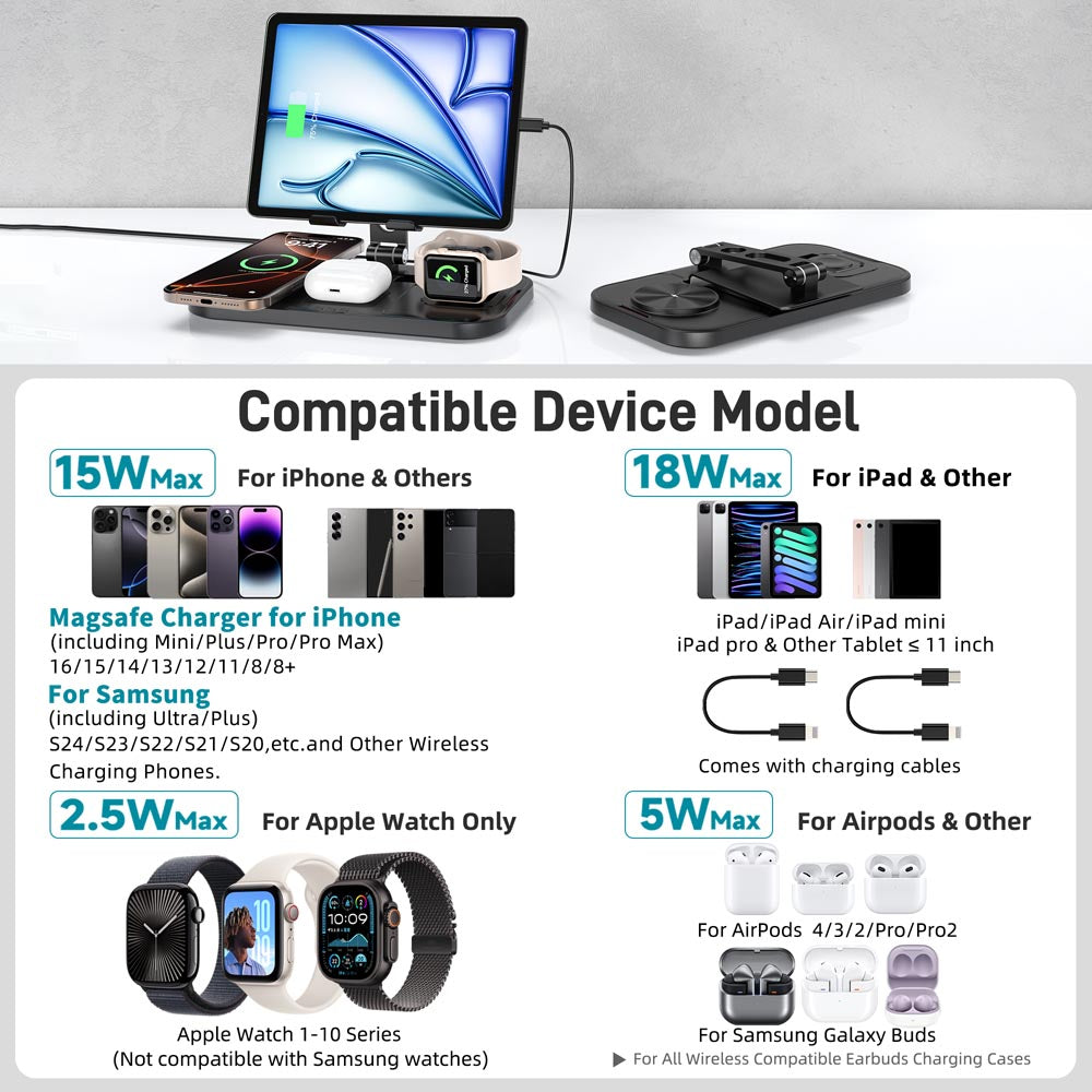 Elecdov C12N 4 In 1 Magnetic Charging Station for iPhone