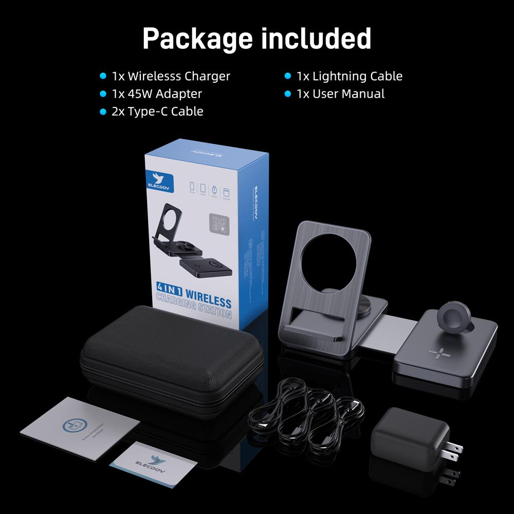 Elecdov CE41A 4 In 1 Magnetic Charging charger packing list
