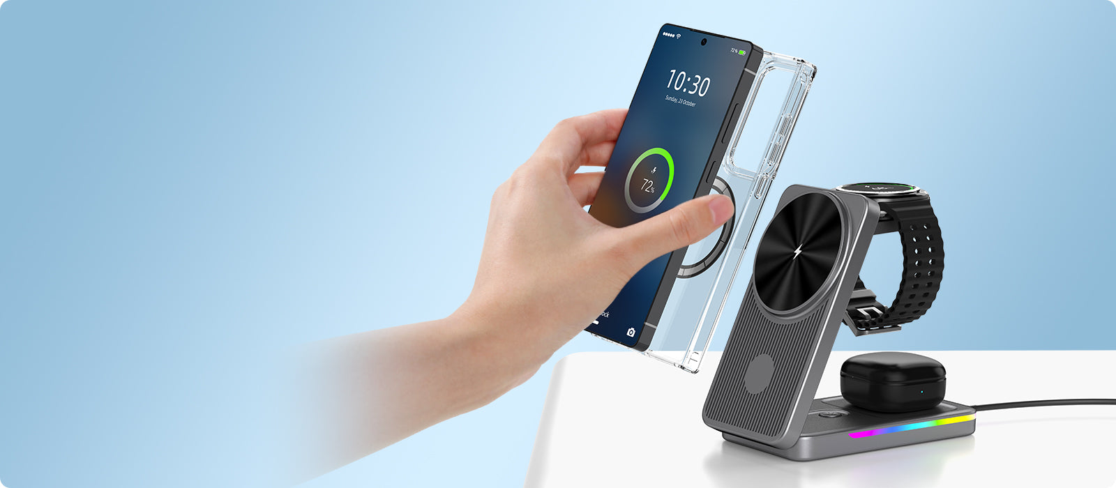 Elecdov CE06S 3-In-1 Magnetic Charging Station