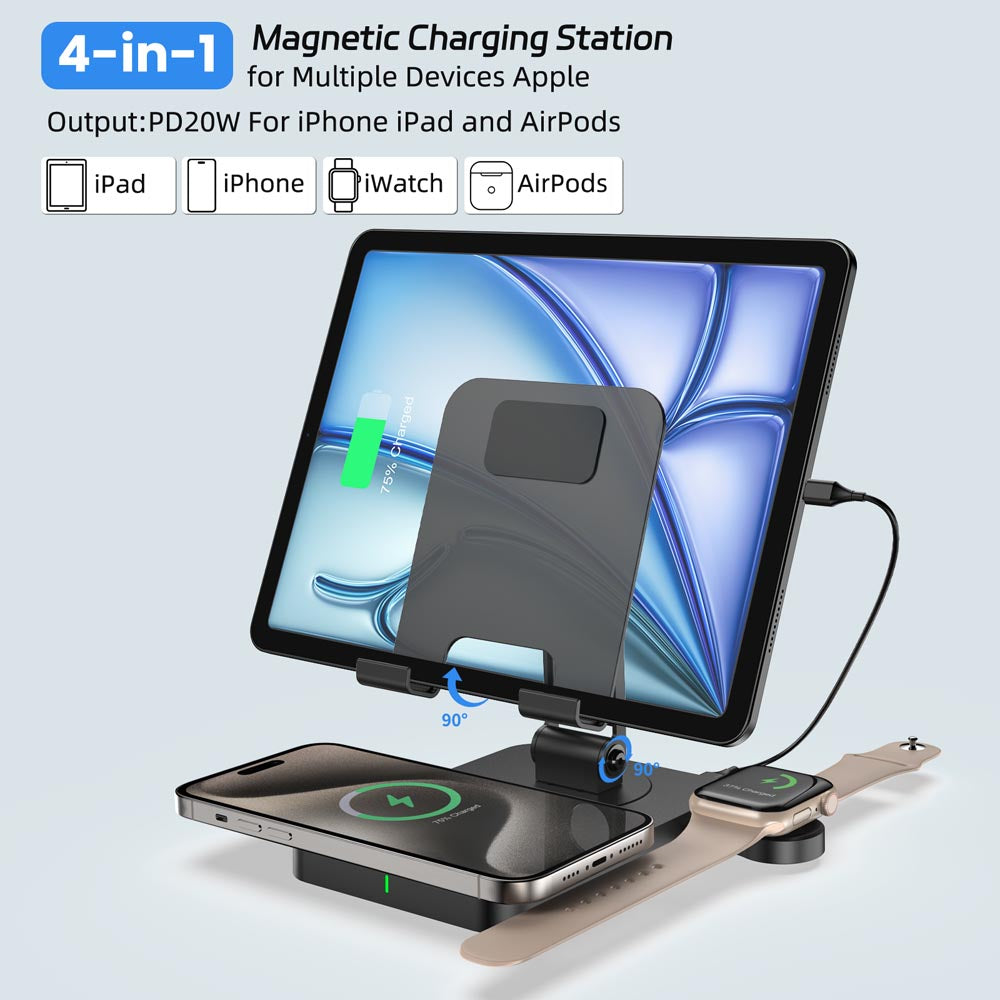 Elecdov CE07 3 In 1 Charging Magnetic Charging Stationfor Multiple Devices Apple