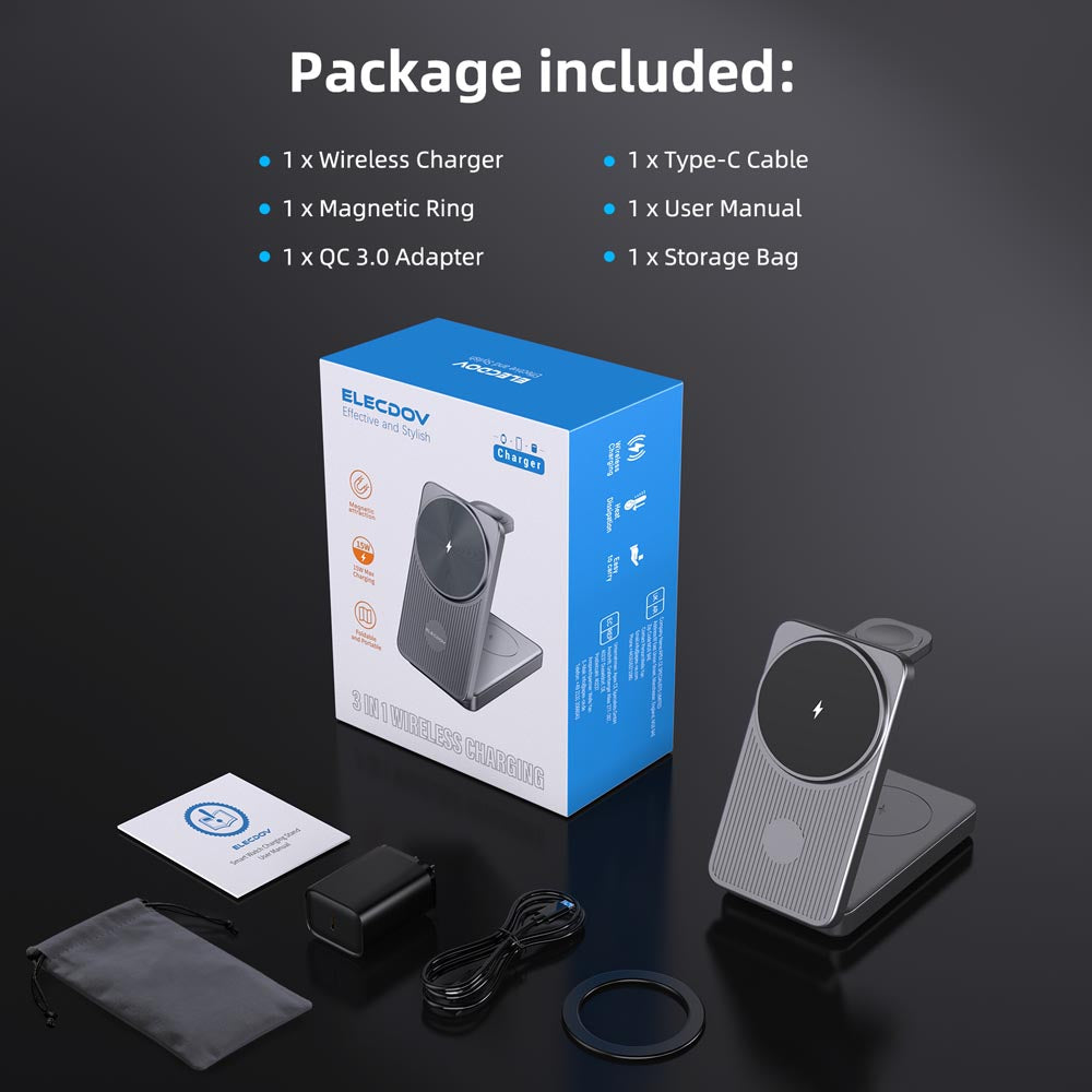 Elecdov CE10G In 1 Magnetic Charging Charger Packing List