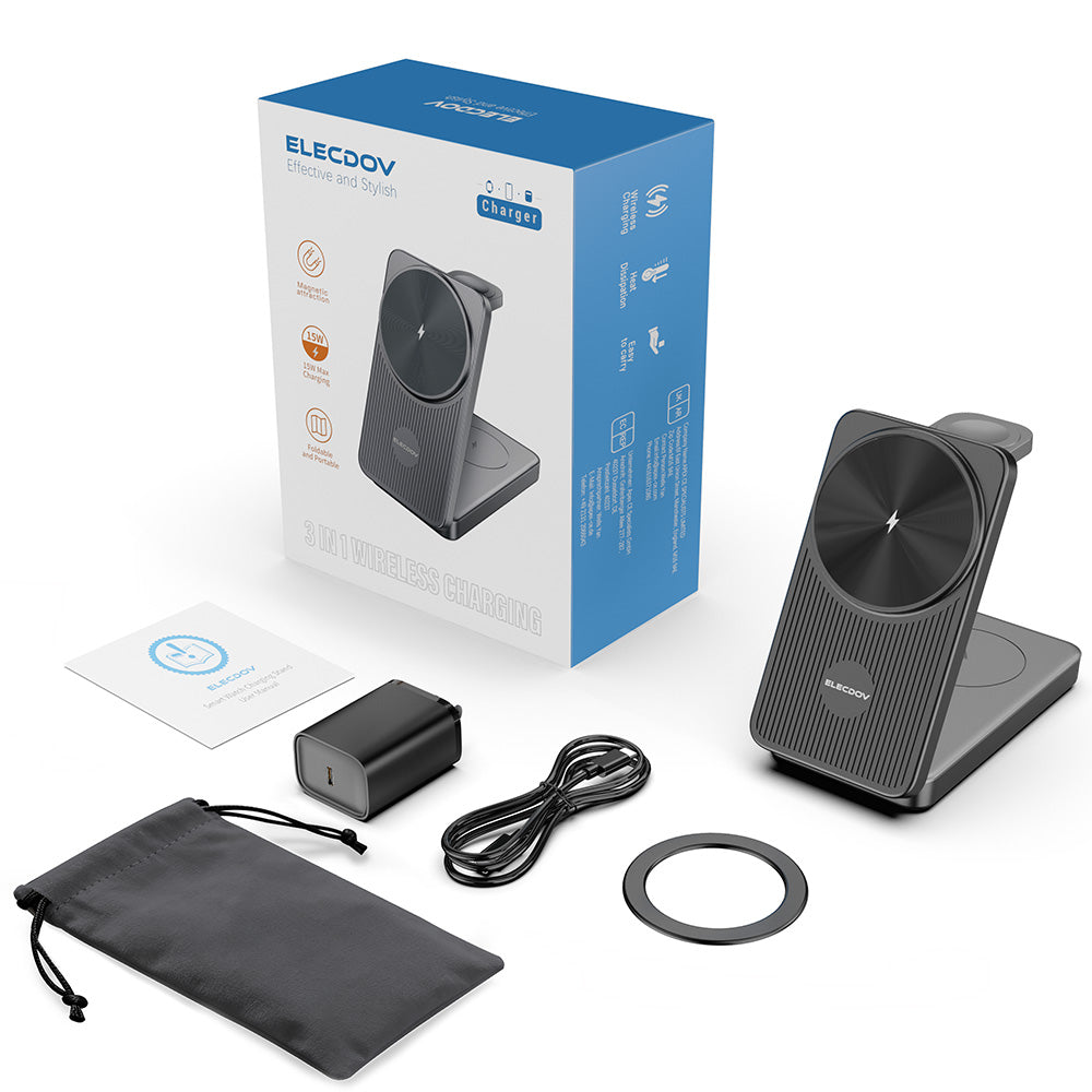 Elecdov CE10S 3 In 1 Magnetic Charging Charger Packing List