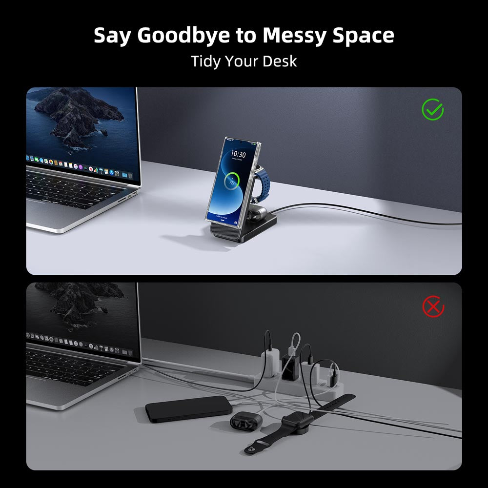 Elecdov CE10S 3 In 1 Magnetic Charging Tidy Your Desk Say Goodbye to Messy Space