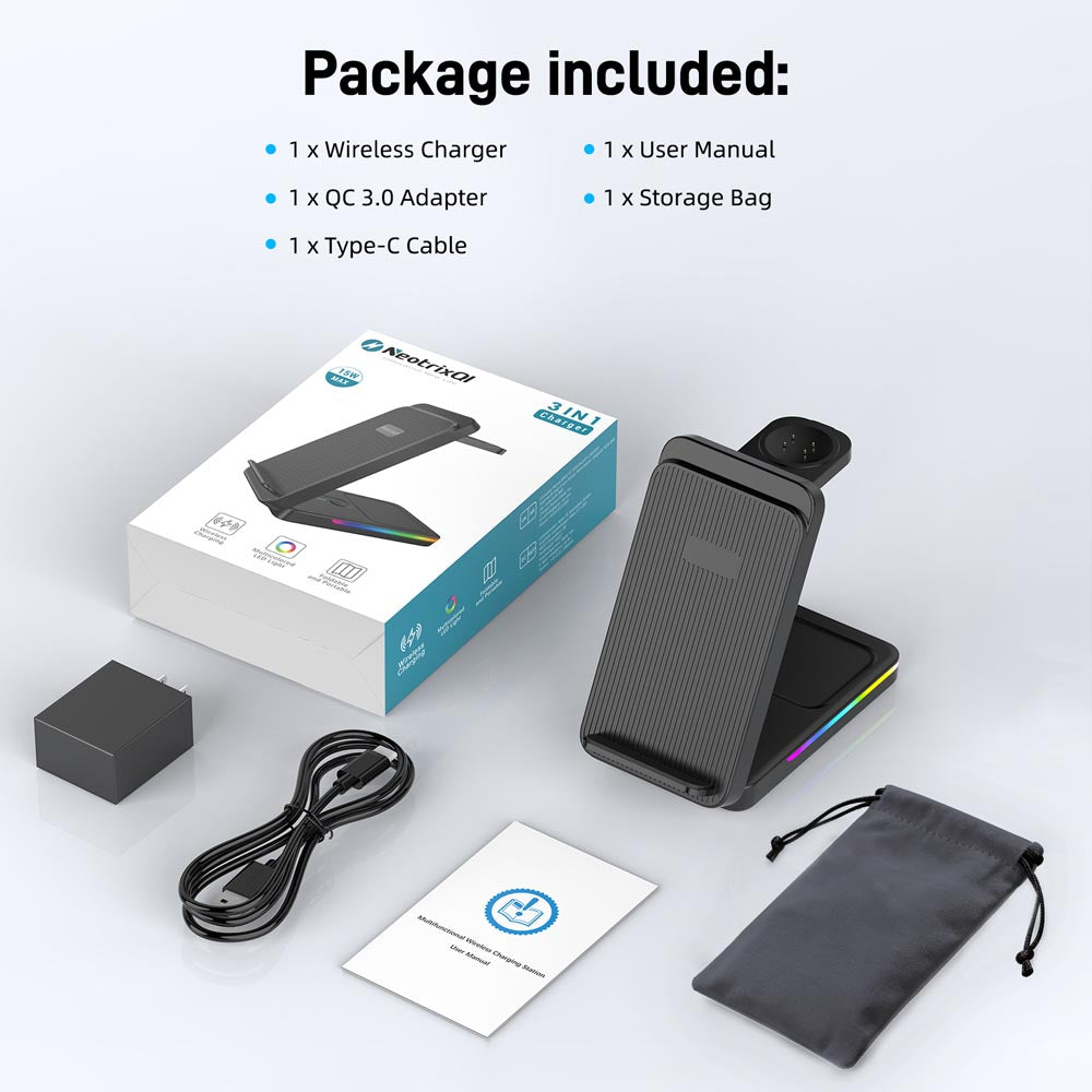 Elecdov CE16G 3 In 1 Magnetic Charging Charger Packing List