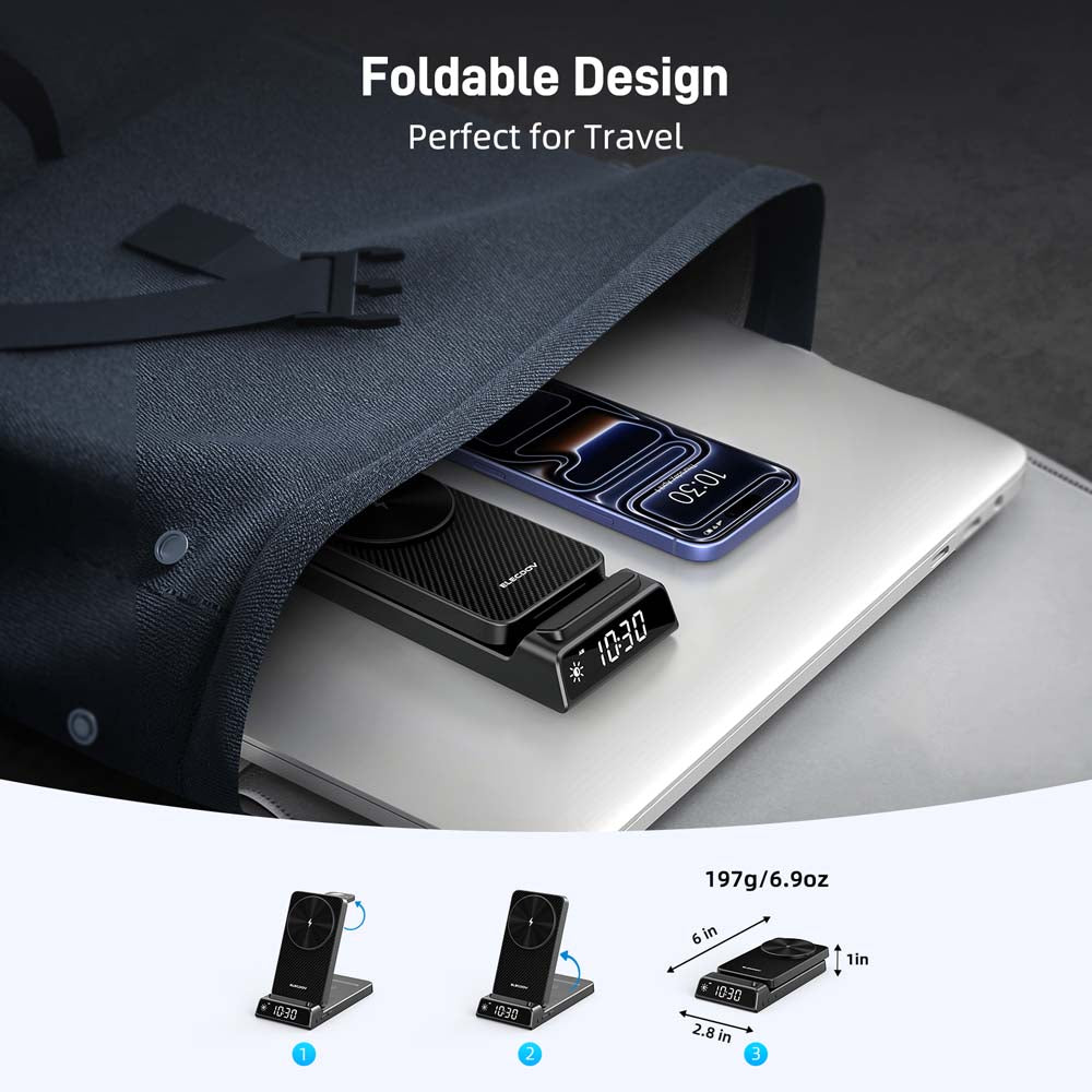 Elecdov CE19A-CF 3 In 1 Magnetic Charging Foldable Portable Charger