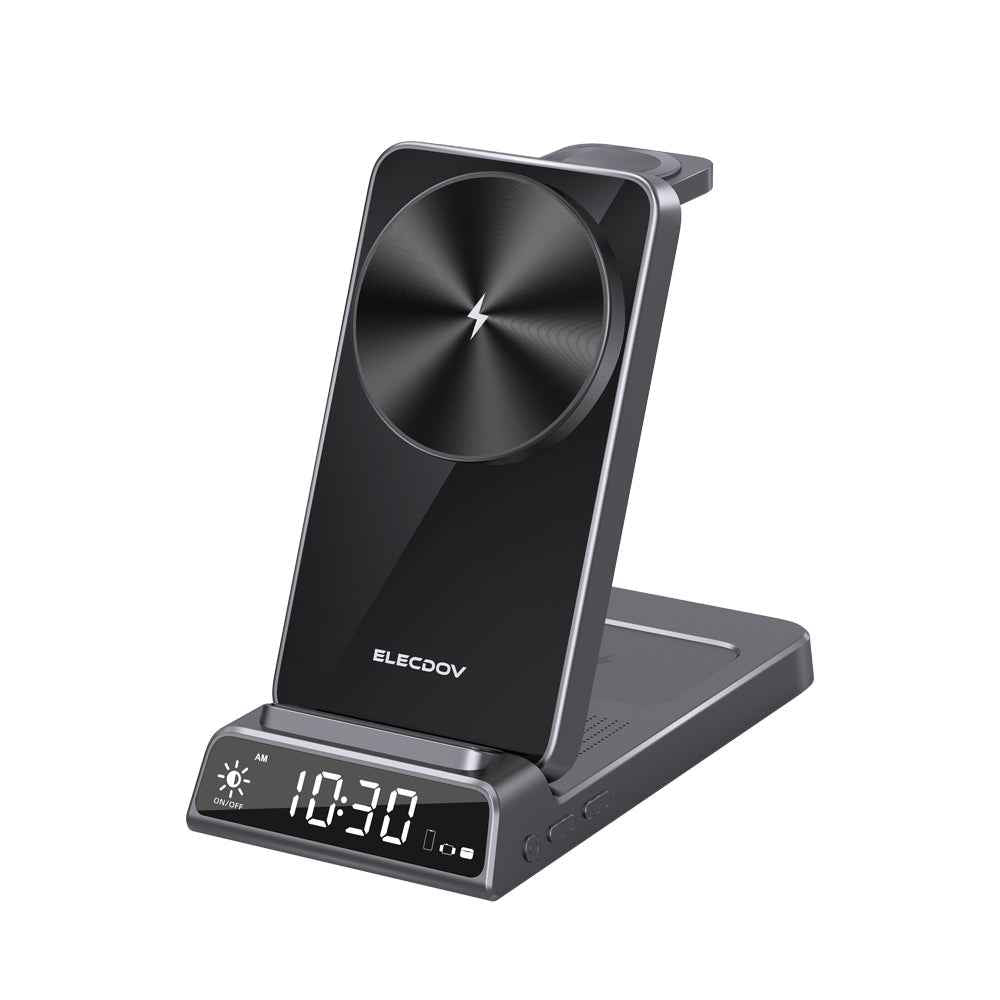 Elecdov CE19A-CF 3 In 1 Magnetic Charging Station for Apple,Includes Charger Plug
