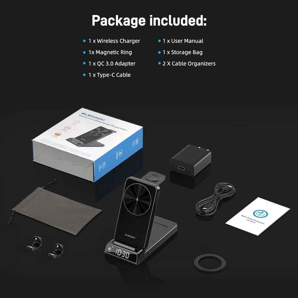 Elecdov CE19S-CF 3 In 1 Magnetic Charging Charger Packing List