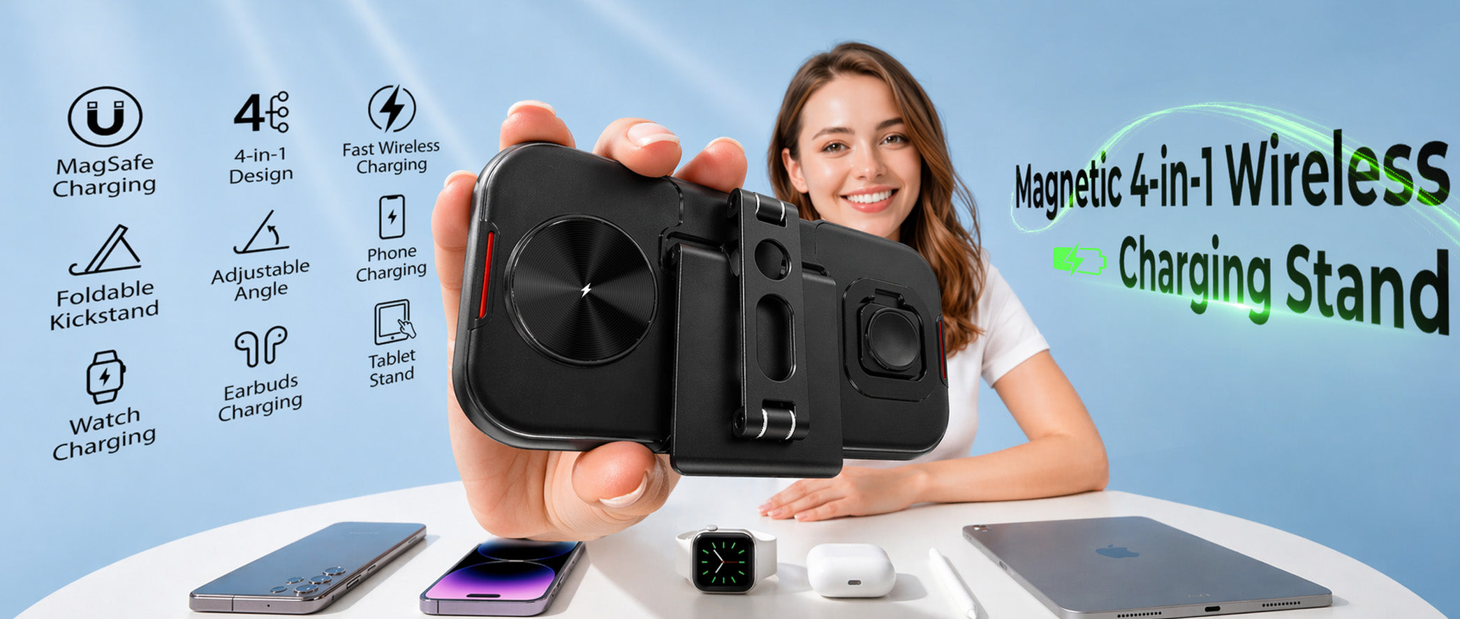 Qi2 4-in-1 Magnetic Charging Station