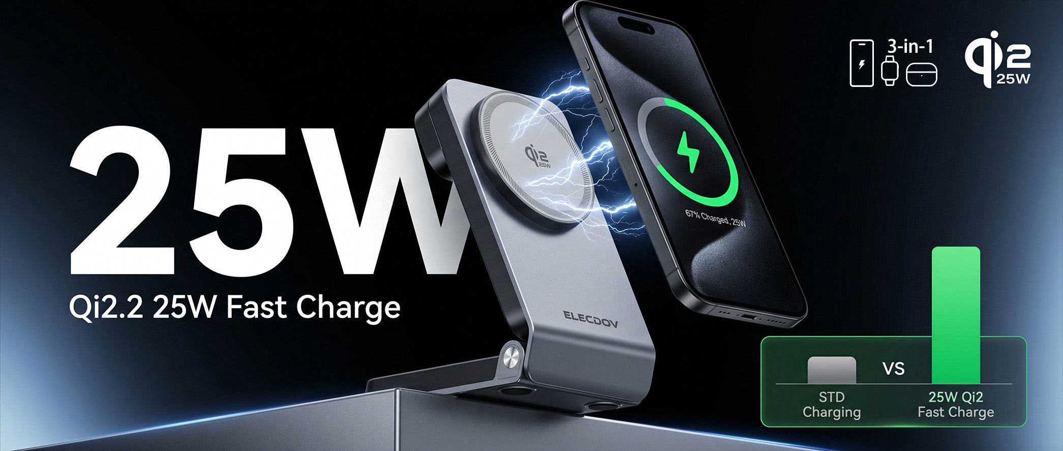 25W Qi2.2 Fast Charging Station