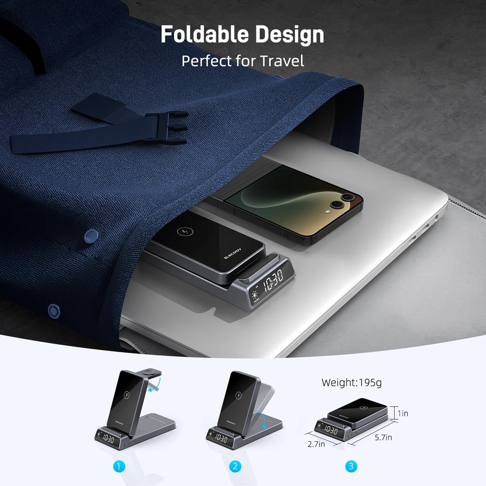 Elecdov CE20F 3 In 1 Magnetic Charging Foldable Design Perfect for Travel