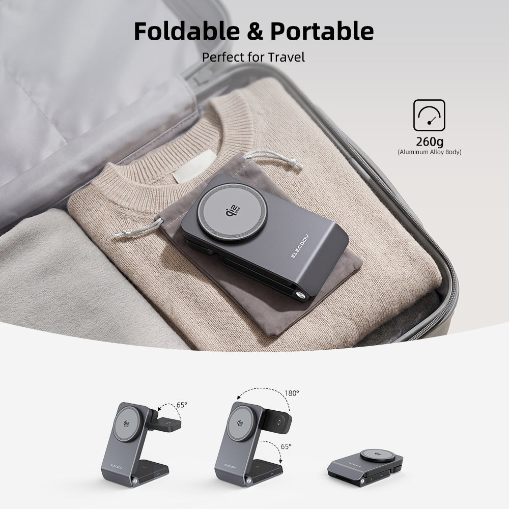 Wireless Charger for Samsung – Magnetic Qi2 Charger with Active Cooling, 3 in 1 Foldable Charging Station for Samsung Galaxy S26 Ultra, Galaxy Watch 8 & Buds4, for Android Devices, Desk & Nightstand