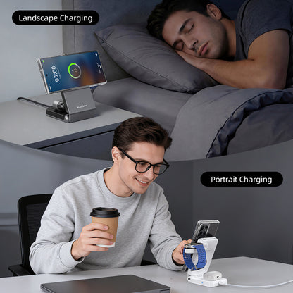 Wireless Charger for Samsung – Magnetic Qi2 Charger with Active Cooling, 3 in 1 Foldable Charging Station for Samsung Galaxy S26 Ultra, Galaxy Watch 8 & Buds4, for Android Devices, Desk & Nightstand