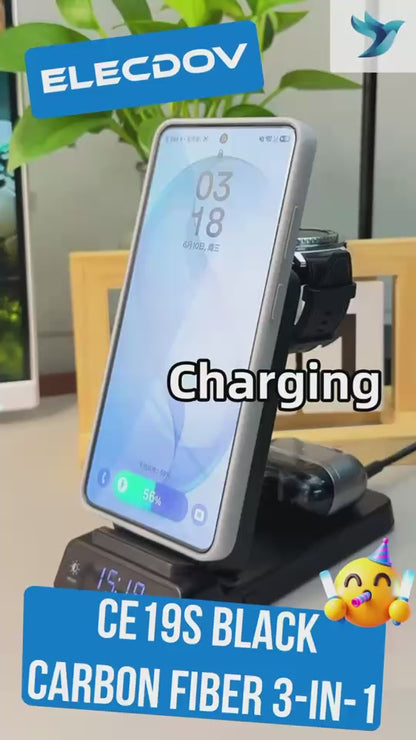 Elecdov CE19S-CF 3 In 1 Magnetic Charging Station for Samsung,Includes Charger Plug