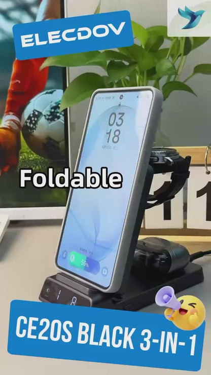 Elecdov CE20S 3 In 1 Magnetic Charging Station for Samsung,Includes Charger Plug